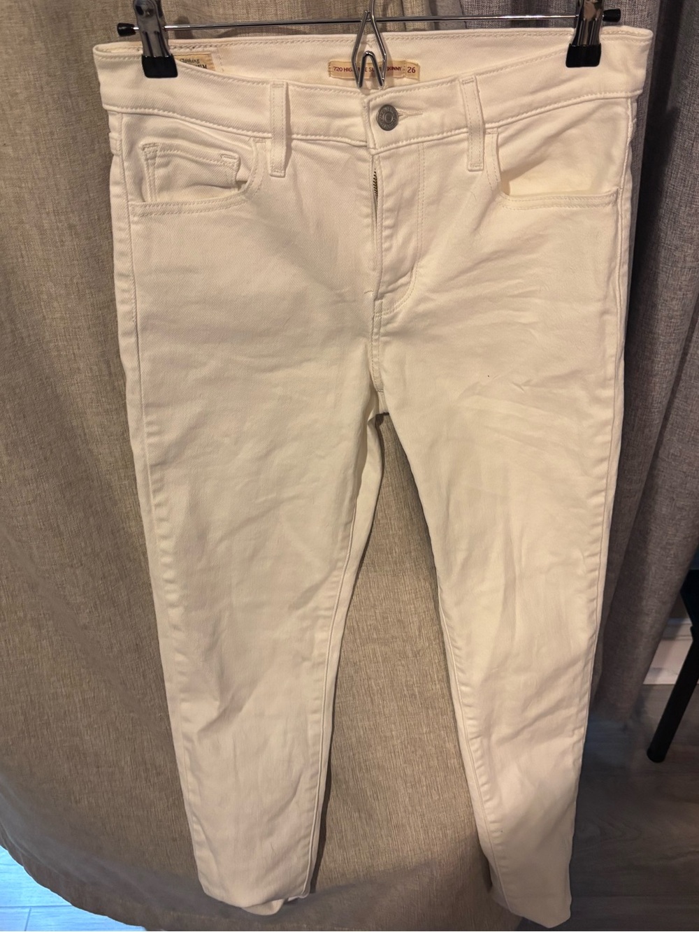 Levi Cream 720 HIGH RISE SUPER SKINNY WOMEN'S JEANS